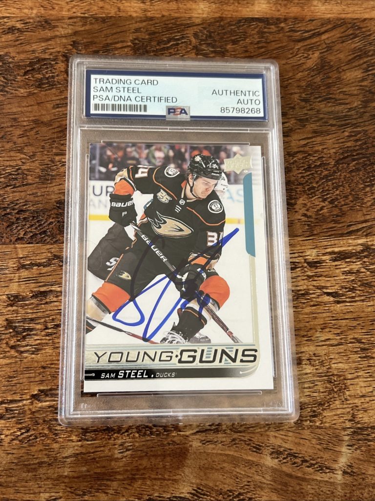 Sam Steel IP Signed UD Young Guns Card Psa Dna Coa Slab Ducks Autographed