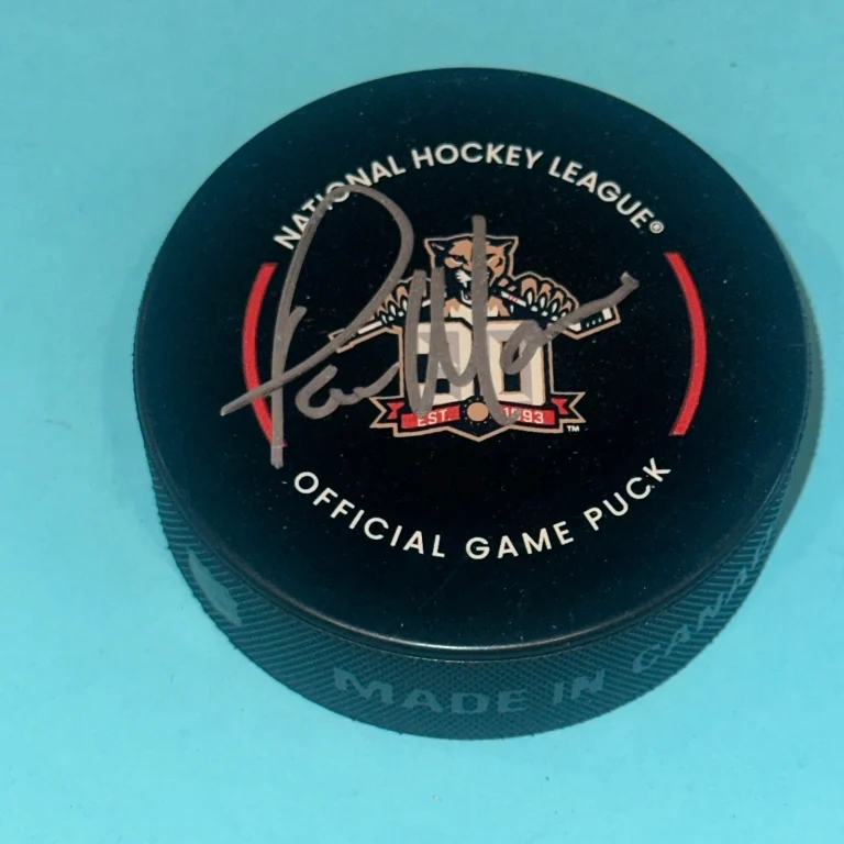 PAUL MAURICE Signed Florida PANTHERS 30th Ann. Official GAME Puck Beckett (BAS)