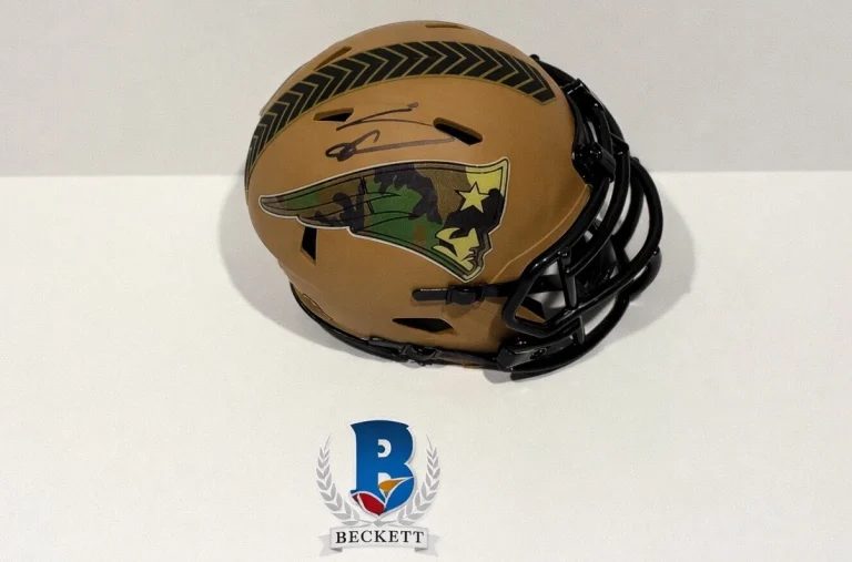 Stefon Diggs Signed Mini Helmet New England Patriots Beckett Salute To Service
