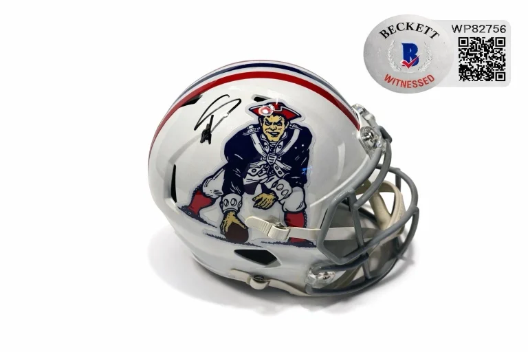 Stefon Diggs Signed Helmet Full Size Replica New England Patriots Beckett COA