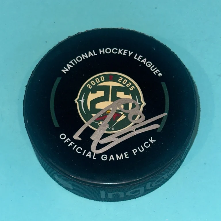 ZEEV BUIUM Signed Minnesota WILD 25th Anniv. Official GAME Puck Beckett (BAS)