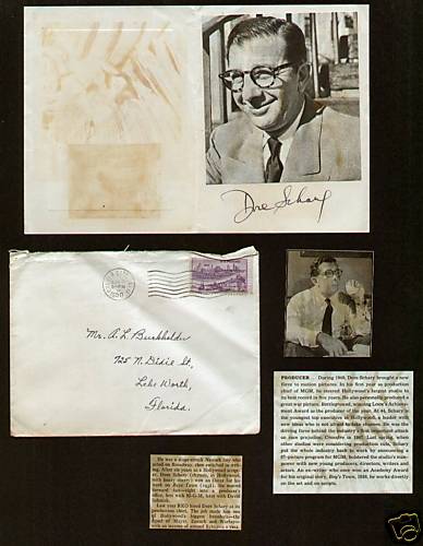 Dore Schary Vintage signed autograph Director Writer FC