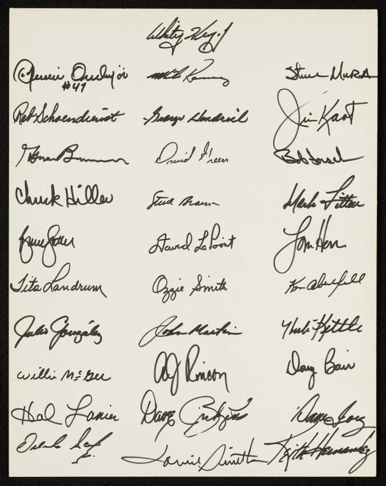 1982 St. Louis Cardinals World Series Champs Team Signed 11x14 Display Beckett