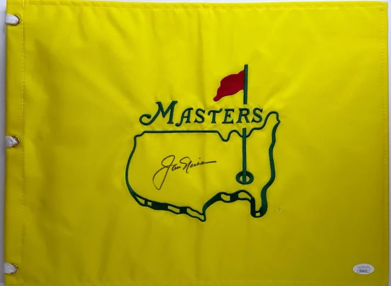 JACK NICKLAUS Signed Autograph 13x17.5 Yellow Masters Flag JSA LOA