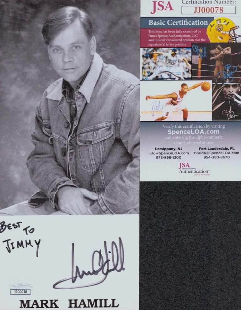 MARK HAMILL Signed Autograph 4x8.5 Black and White Photo JSA COA STAR WARS