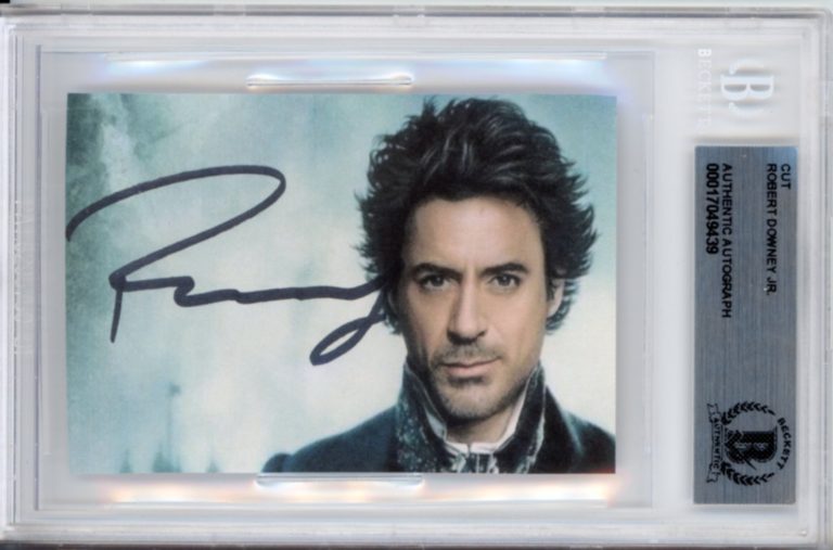 SIGNED Robert Downey Jr Beckett BAS COA Autographed Sherlock Holmes Cut Photo