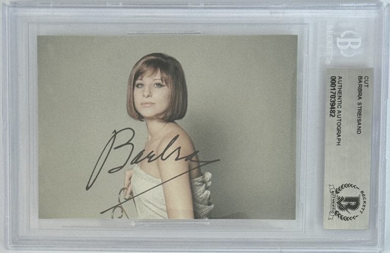 SIGNED Barbra Streisand Sexy Young Photo Cut Print BAS Beckett COA Autographed