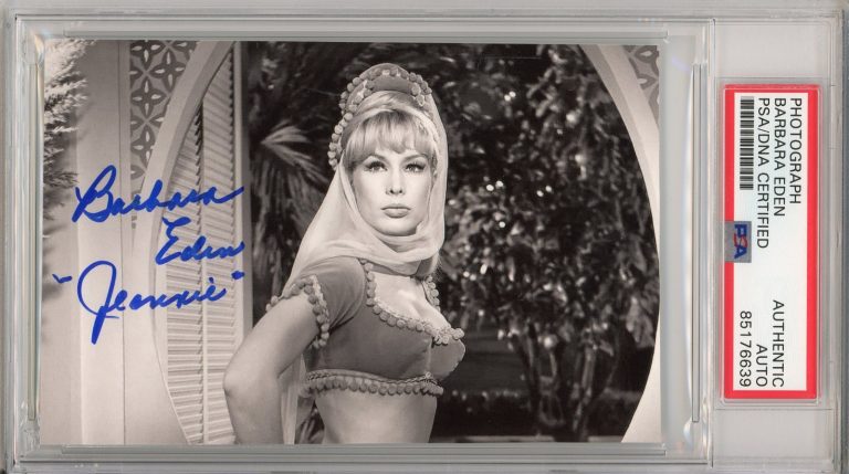 Barbara Eden Signed I Dream Of Jeannie Black & White Photo Autograph PSA DNA COA