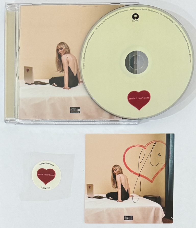 Sabrina Carpenter Signed Emails I Can’t Send Photo Autograph CD BAS Beckett COA