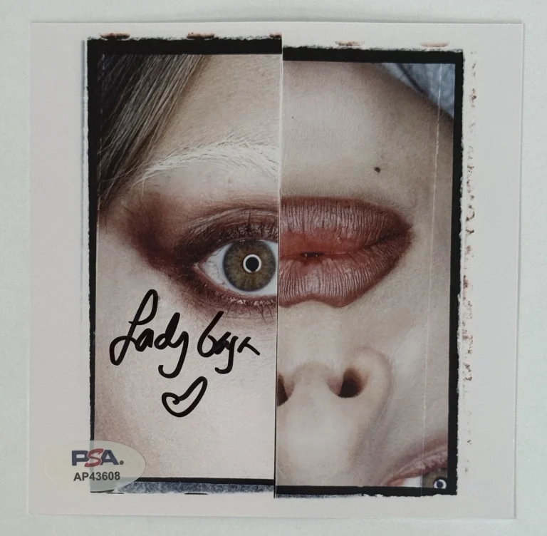 SIGNED Lady Gaga Mayhem AUTOGRAPHED HEART Photo Art Card & CD PSA DNA CERTIFIED