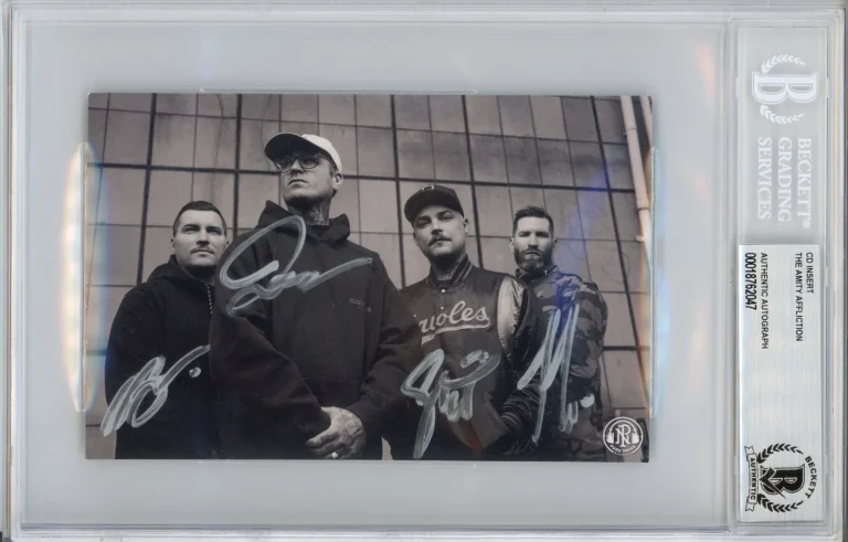 BAND SIGNED The Amity Affliction Ghosts Photo Card BAS Beckett COA AUTOGRAPH