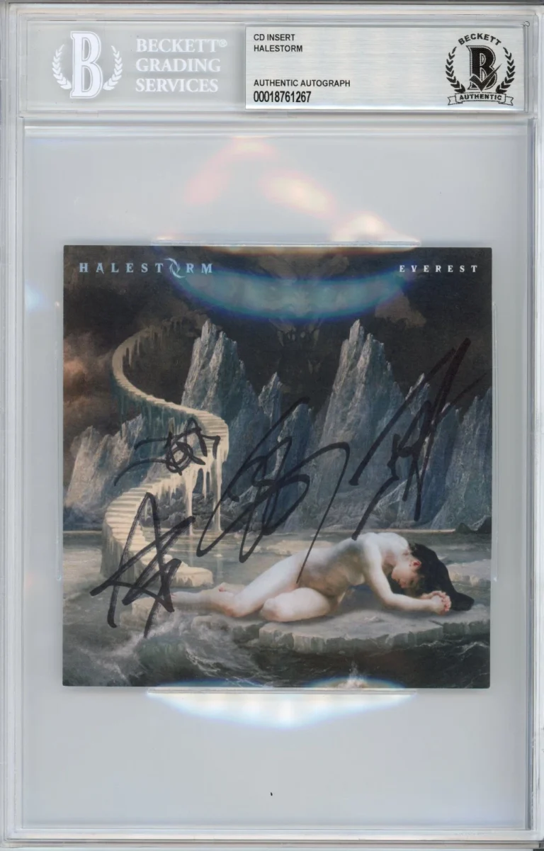 Halestorm BAND SIGNED Everest CD Album Cover Art Photo Card BAS Beckett COA Auto