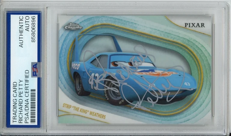 2025 TOPPS CHROME DISNEY PIXAR CARS SIGNED REFRACTOR RICHARD PETTY PSA DNA AUTO