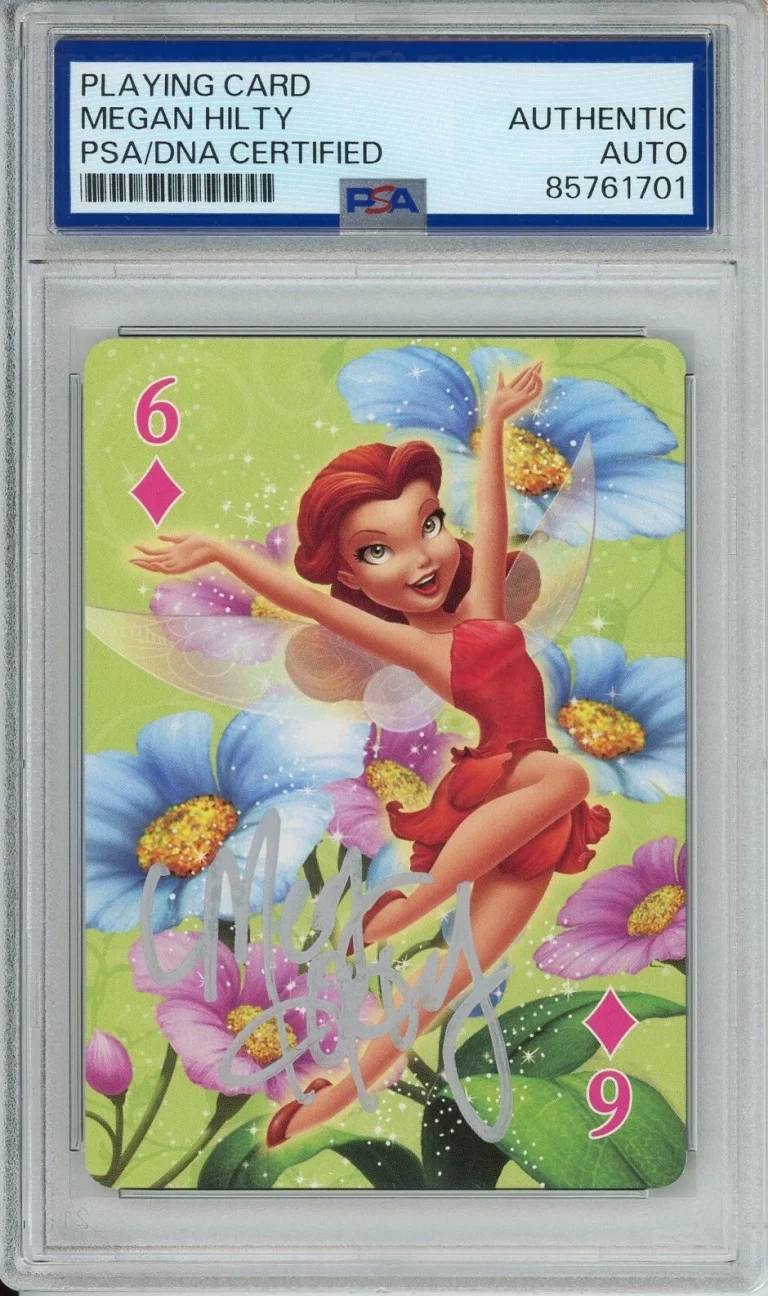 MEGAN HILTY SIGNED DISNEY FAIRIES ROSETTA PLAYING CARD AUTOGRAPH PSA DNA COA