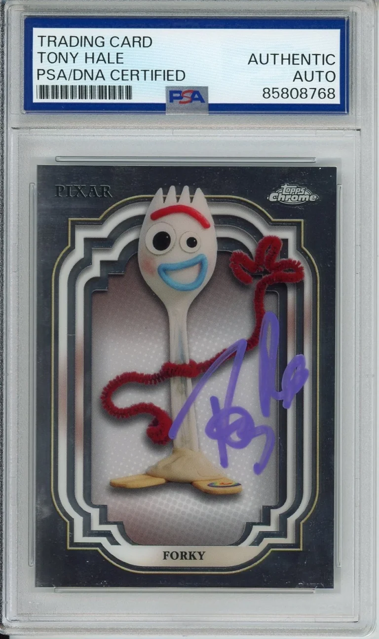 2024 TOPPS CHROME DISNEY TOY STORY FORKY TONY HALE SIGNED PSA DNA COA AUTOGRAPH