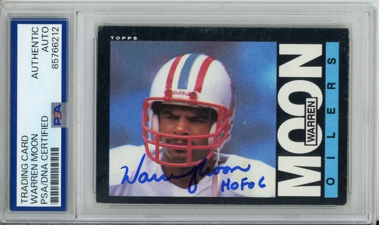 1985 TOPPS FOOTBALL WARREN MOON SIGNED HOF ROOKIE CARD RC PSA DNA COA AUTOGRAPH