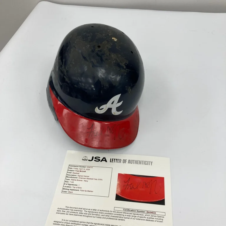 Fred McGriff 1997 Signed Game Used Atlanta Braves Helmet JSA COA RARE