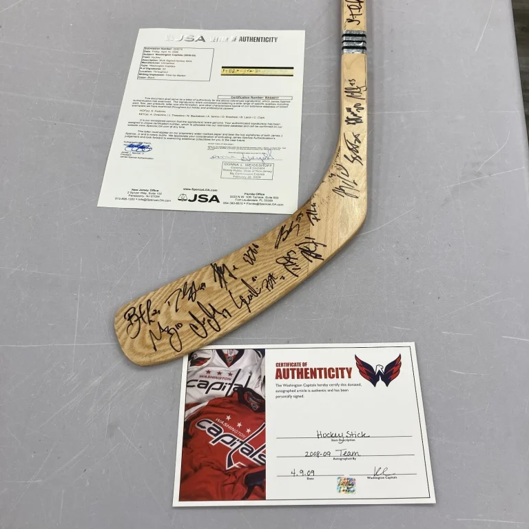 2008-09 Washington Capitals Team Signed Hockey Stick Alexander Ovechkin JSA COA