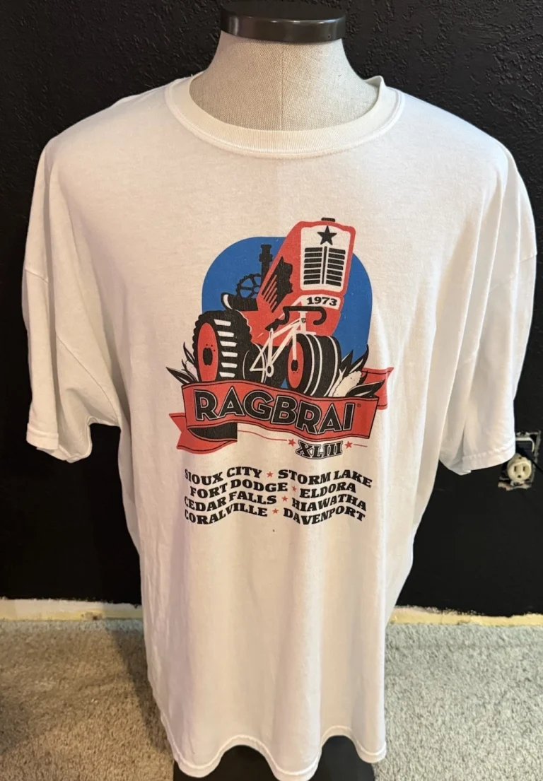 Ragbrai Iowa Bicycle Race Ride Men’s 2XL Vintage Short Sleeve T-Shirt Rare