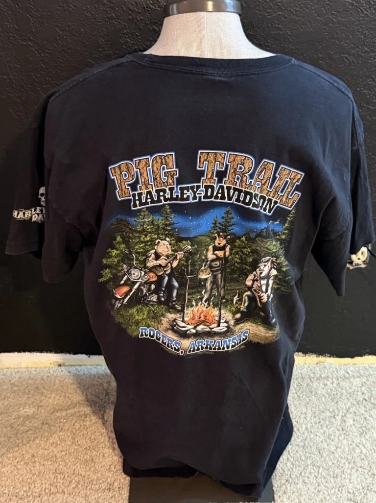 Men’s Harley Davidson Rogers, Arkansas Pig Trail Shirt Size Medium Vintage Rare