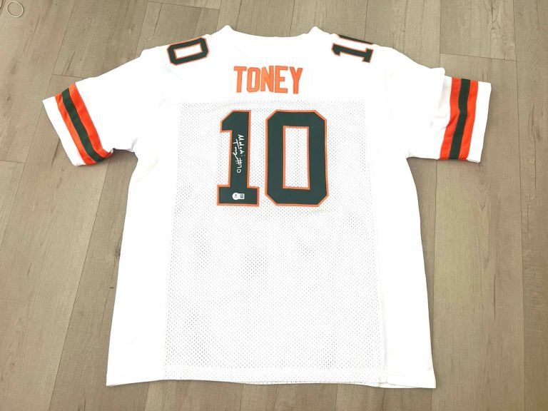 Malachi Toney Hand Signed Miami Hurricanes Jersey FULL NAME AUTO Beckett Cert