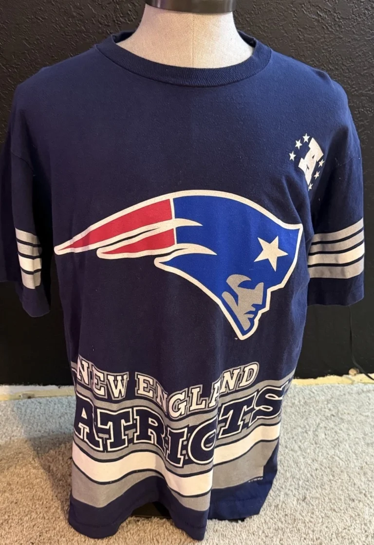 VTG 1995 New England Patriots All Over Salem Sportswear Single Stitch Size L