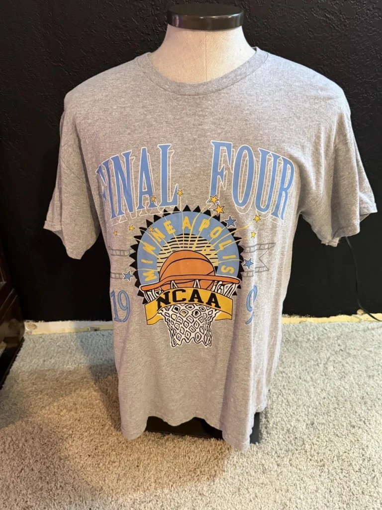 1992 NCAA Final Four Tee Shirt Minneapolis Size Large Short Sleeve Gray