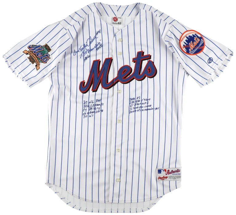 Tom Seaver Signed Heavily Inscribed STATS New York Mets Rawlings Jersey JSA COA