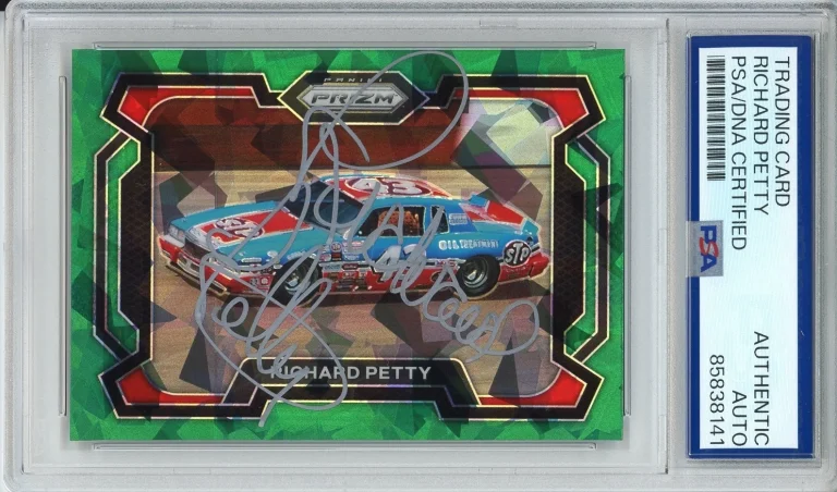 2024 PANINI PRIZM RACING GREEN RICHARD PETTY SIGNED AUTOGRAPH CARD PSA DNA COA