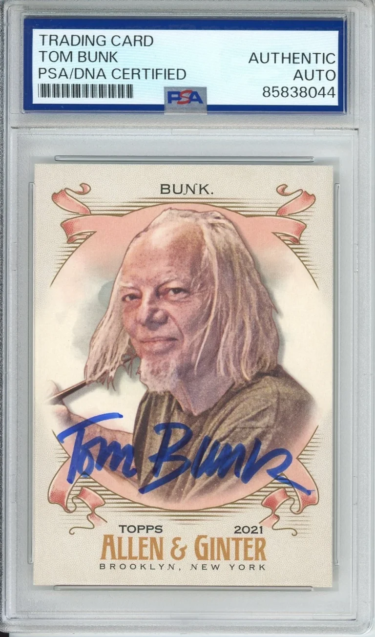 2021 Topps Allen & Ginter Tom Bunk PSA DNA COA Certified SIGNED AUTOGRAPH Card