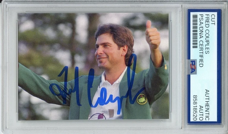 FRED COUPLES SIGNED MASTERS CHAMPION JACKET PHOTOGRAPH PSA DNA COA AUTOGRAPH