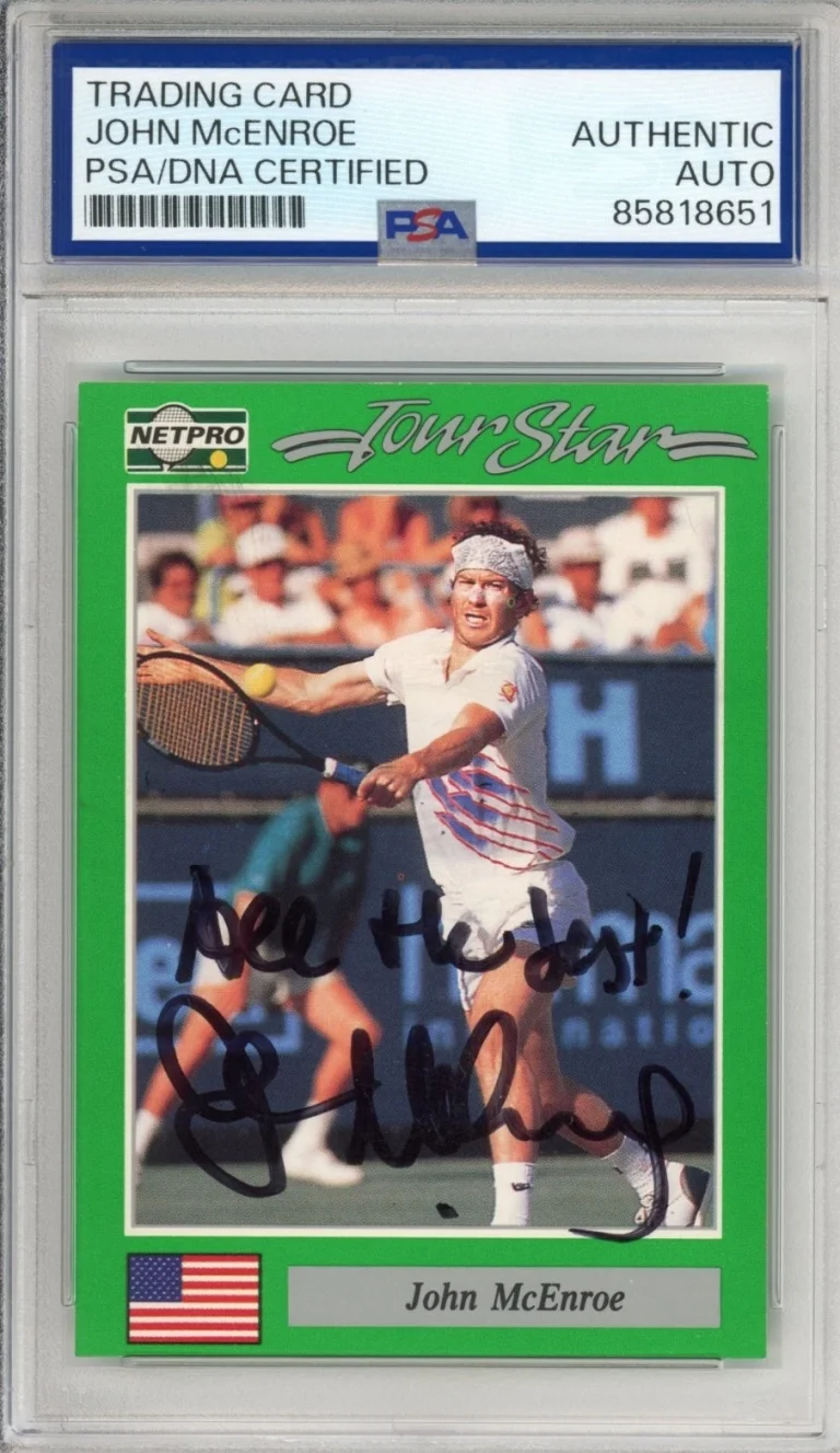 1991 NETPRO TOUR STARS JOHN MCENROE SIGNED ROOKIE PSA DNA COA AUTOGRAPHED RC HOF