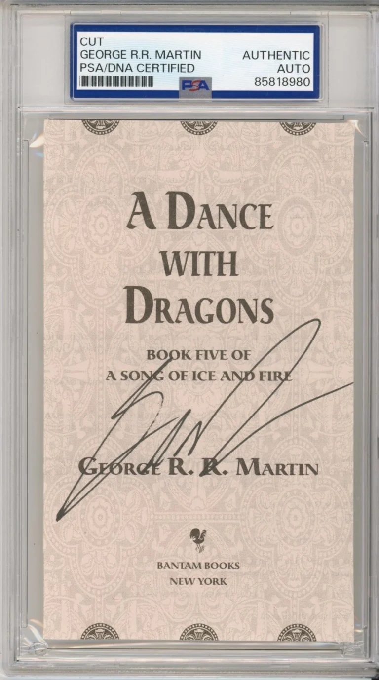 GEORGE RR MARTIN SIGNED GAME OF THRONES A DANCE WITH DRAGONS CUT SIG PSA DNA COA