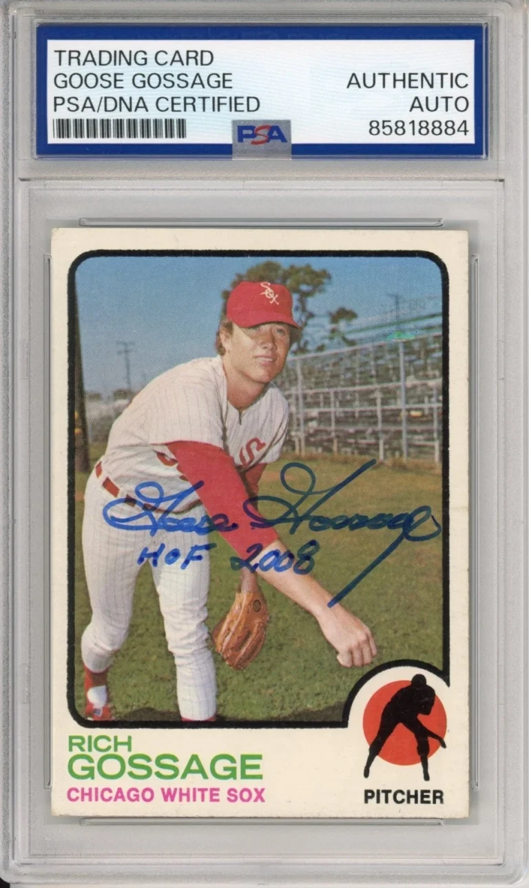 1973 Topps Rich Goose Gossage SIGNED RC Rookie PSA DNA COA AUTO HOF 2008 Inscrip