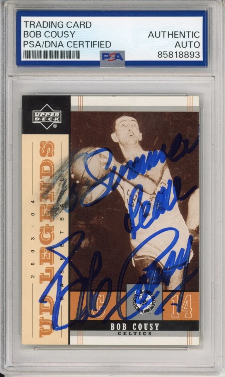 2004 Upper Deck Legends Bob Cousy Signed PSA DNA Autograph HOF Boston Celtics