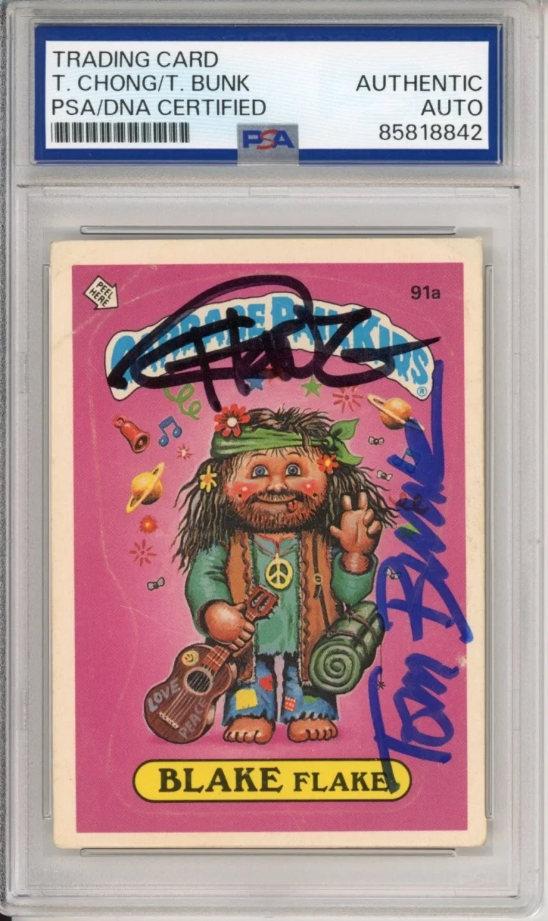 SIGNED Tom Bunk & Tommy Chong 1986 Topps GPK Blake Flake PSA DNA COA Autograph