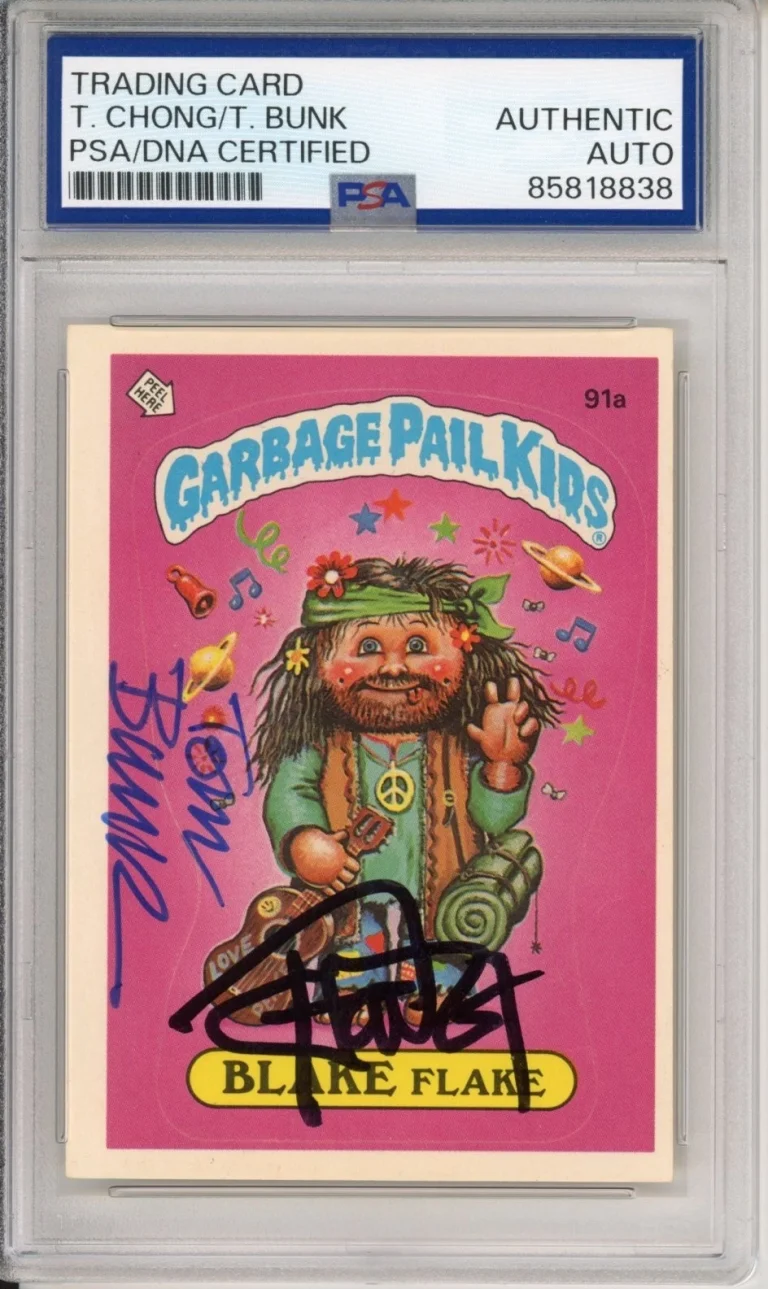 SIGNED Tom Bunk Tommy Chong 1986 Topps GPK Blake Flake 91a PSA DNA COA Autograph