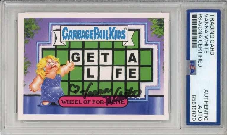 2016 TOPPS GARBAGE PAIL GPK WHEEL OF FORTUNE VANNA WHITE SIGNED CARD PSA DNA COA