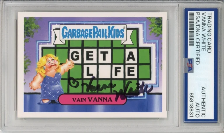 2016 TOPPS GARBAGE PAIL GPK WHEEL FORTUNE VAIN VANNA WHITE SIGNED PSA DNA AUTO