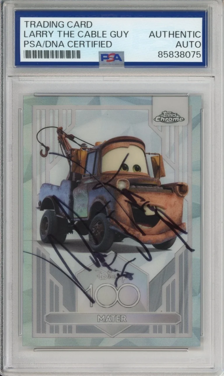 2023 TOPPS CHROME REFRACTOR DISNEY MATER LARRY THE CABLE GUY PSA DNA COA AUTO