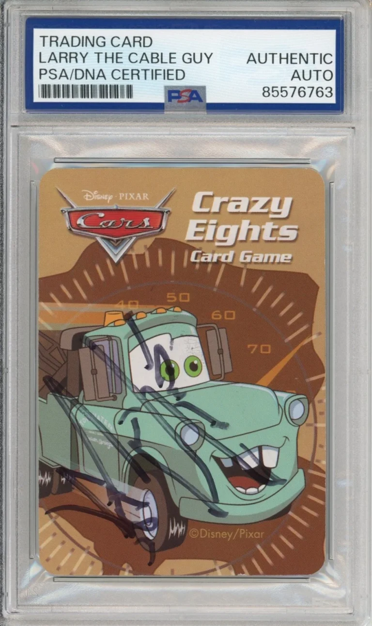 DISNEY PIXAR PLAYING CARD MATER SIGNED LARRY THE CABLE GUY PSA DNA COA CARS AUTO