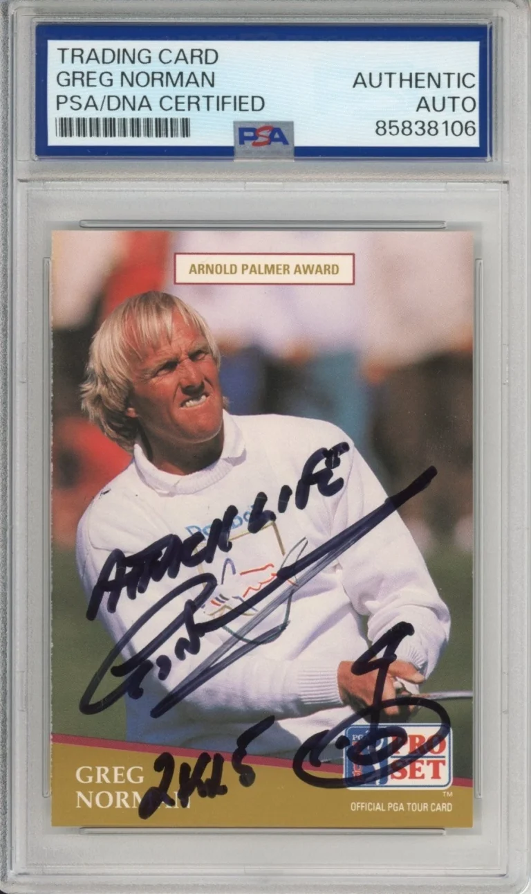 1991 PRO SET PGA TOUR GOLF GREG NORMAN SIGNED CARD PSA DNA COA AUTOGRAPH AUTO
