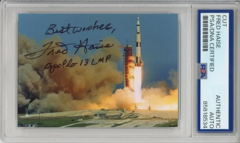 FRED HAISE APOLLO 13 ASTRONAUT LAUNCH PICTURE PSA DNA COA SIGNED AUTOGRAPH NASA