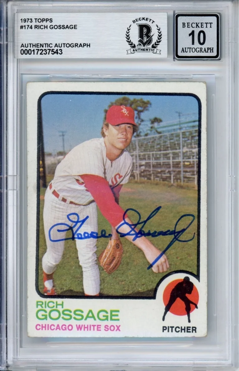 1973 Topps Rich Goose Gossage Signed HOF RC Rookie BAS Beckett PERFECT 10 AUTO