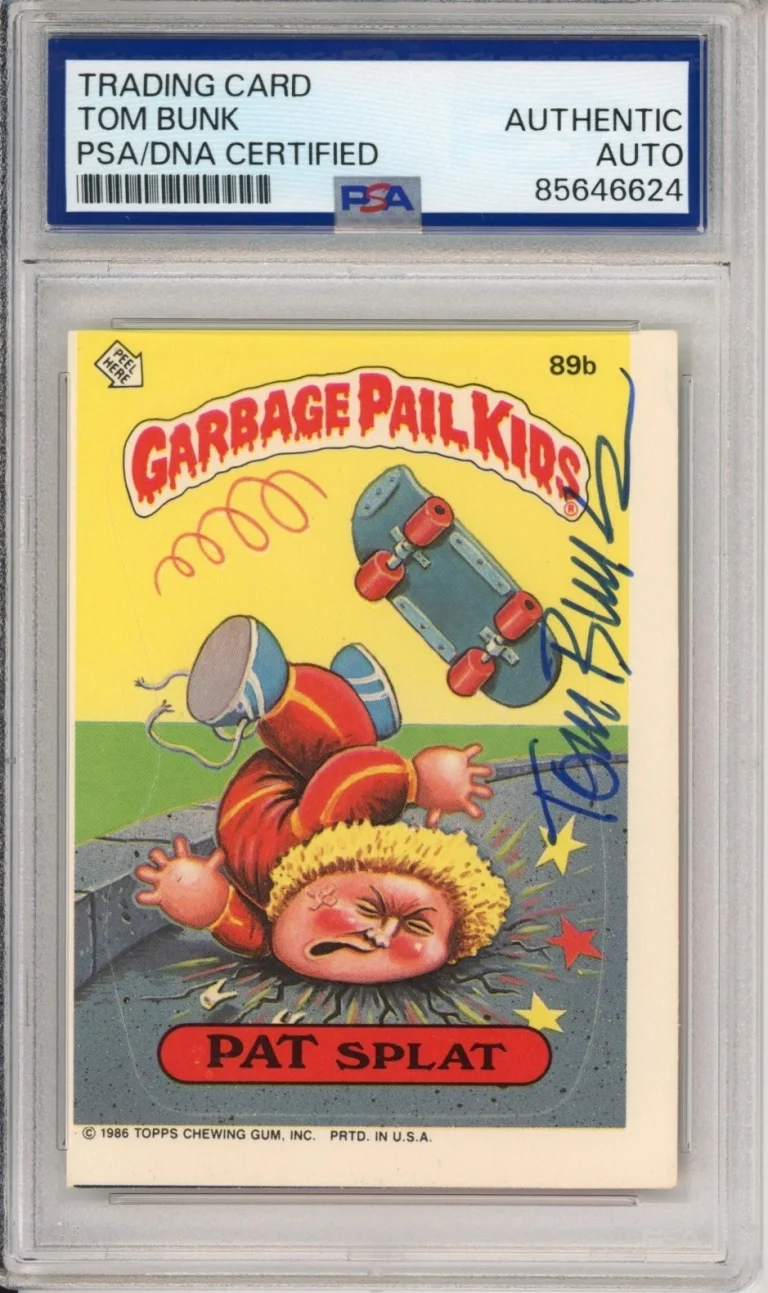 SIGNED Tom Bunk 1986 Topps Garbage Pail Kids GPK Pat Splat #89b PSA DNA COA AUTO