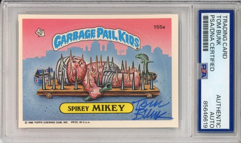 SIGNED Tom Bunk 1986 Topps Garbage Pail Kids GPK Spikey Mikey PSA DNA COA AUTO