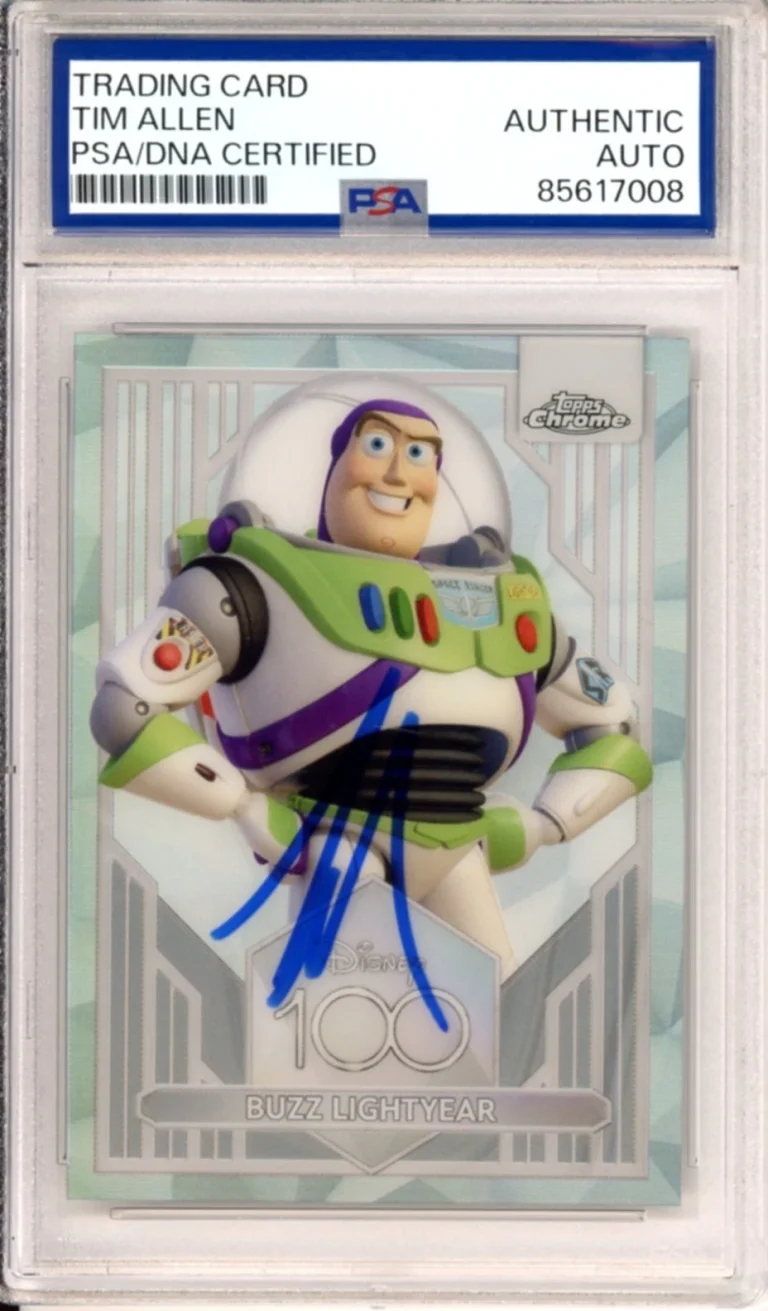 2023 TOPPS CHROME DISNEY REFRACTOR BUZZ LIGHTYEAR SIGNED TIM ALLEN PSA DNA AUTO