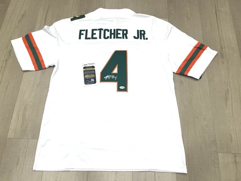 Mark Fletcher Jr Signed Miami Hurricanes Jersey  AUTO JSA CERT 2
