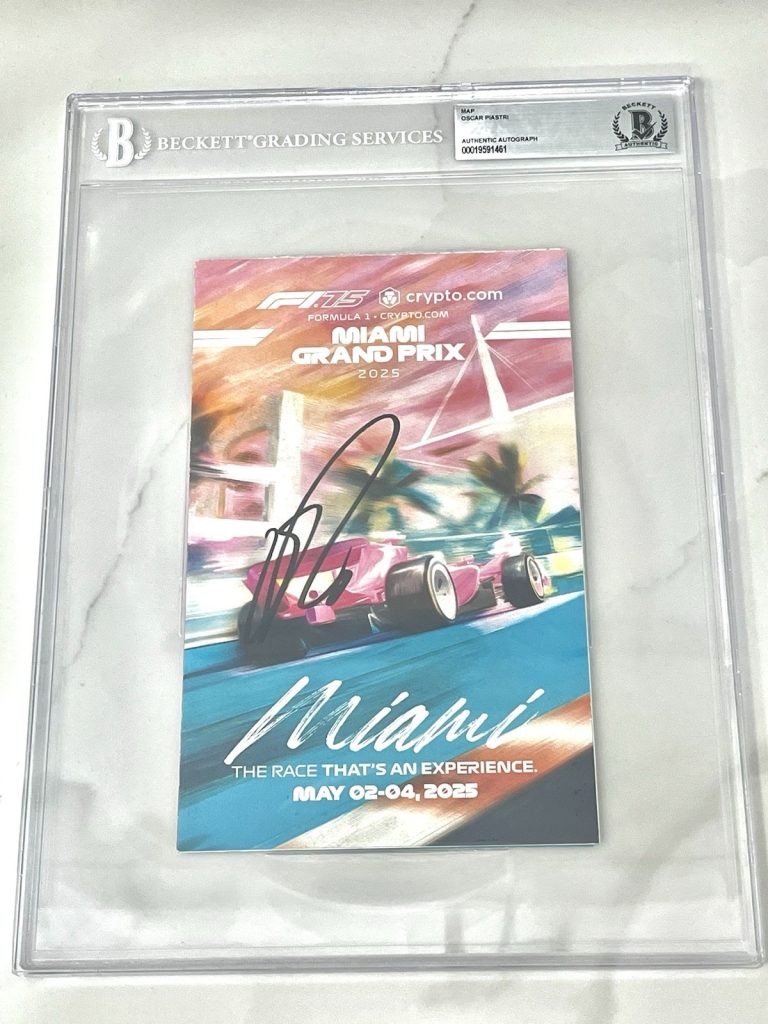 OSCAR PIASTRI SIGNED 2025 MIAMI GRAND PRIX PROGRAM F1 BECKETT ECAPSULATED BAS