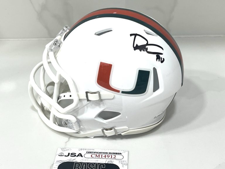 Darian Mensah Hand Signed Miami Hurricanes Mini Helmet JSA CERT
